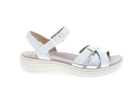 Earth Origins Willow Gillian Womens White Leather Slingback Sandals Shoes