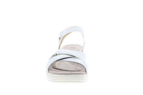 Earth Origins Willow Gillian Womens White Leather Slingback Sandals Shoes