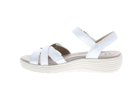 Earth Origins Willow Gillian Womens White Leather Slingback Sandals Shoes