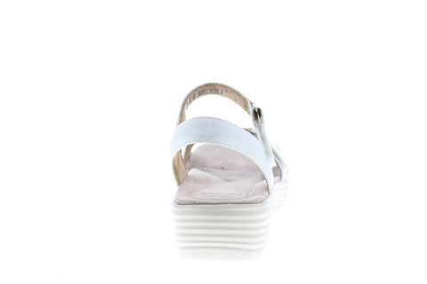 Earth Origins Willow Gillian Womens White Leather Slingback Sandals Shoes