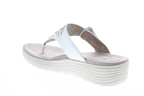 Earth Origins Willow Glenda Womens White Synthetic Flip-Flops Sandals Shoes