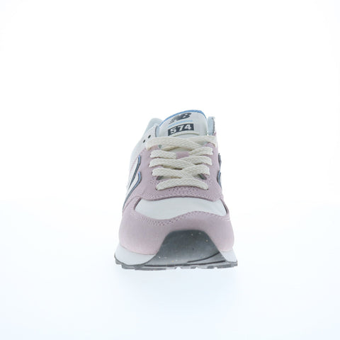 New Balance 574 WL574QC Womens Pink Suede Lace Up Lifestyle Sneakers Shoes