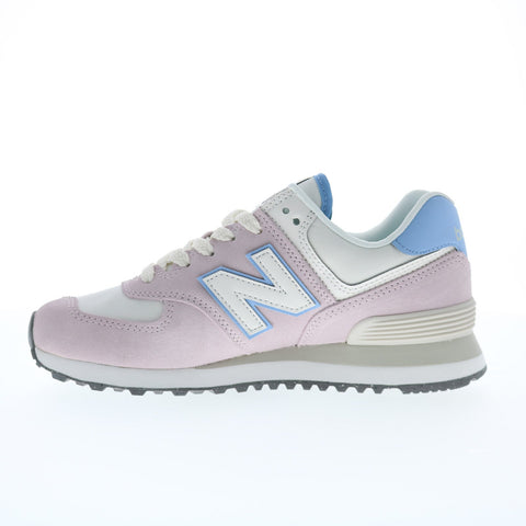 New Balance 574 WL574QC Womens Pink Suede Lace Up Lifestyle Sneakers Shoes