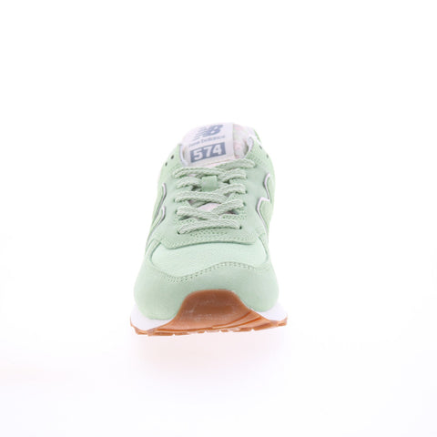 New Balance 574 WL574WD Womens Green Suede Lace Up Lifestyle Sneakers Shoes