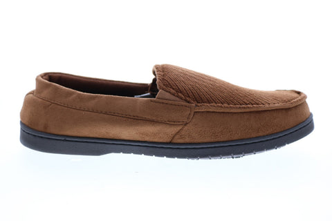 Dear Foams Moccasin WMTCM-30475 Mens Brown Canvas Moccasin Slippers Shoes