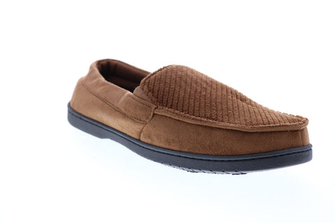 Dear Foams Moccasin WMTCM-30475 Mens Brown Canvas Moccasin Slippers Shoes