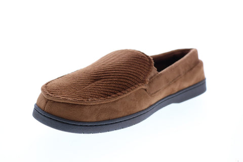 Dear Foams Moccasin WMTCM-30475 Mens Brown Canvas Moccasin Slippers Shoes