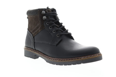 Steve Madden Wooster Mens Black Leather Zipper Casual Dress Boots Shoes