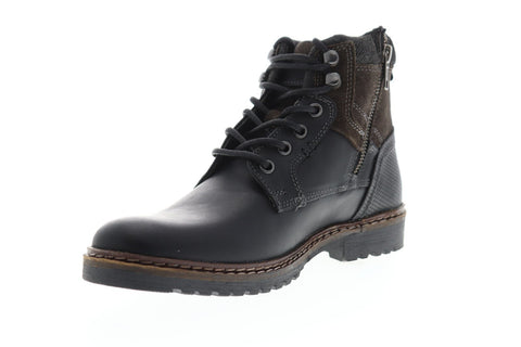 Steve Madden Wooster Mens Black Leather Zipper Casual Dress Boots Shoes