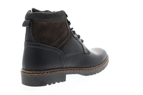 Steve Madden Wooster Mens Black Leather Zipper Casual Dress Boots Shoes