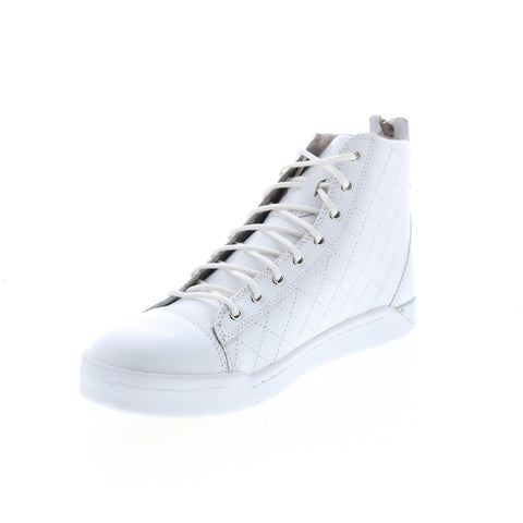 Diesel Tempus Diamond Mens White Leather Lace Up Lifestyle Sneakers Shoes