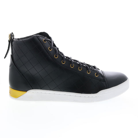 Diesel Tempus Diamond Mens Black Leather Lace Up Lifestyle