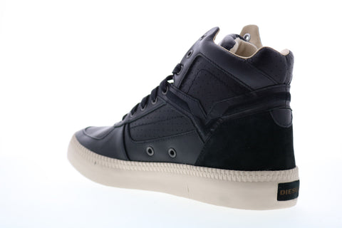 Diesel S-Spaark Mid Mens Black Leather Lace Up Lifestyle Sneakers Shoes