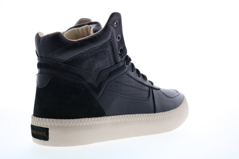 Diesel S-Spaark Mid Mens Black Leather Lace Up Lifestyle Sneakers Shoes