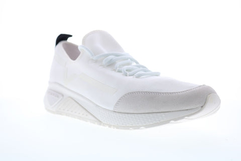 Diesel Skb S-Kby Stripe Mens White Canvas Lace Up Lifestyle Sneakers Shoes