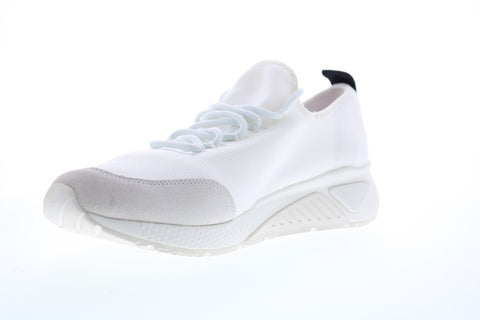 Diesel Skb S-Kby Stripe Mens White Canvas Lace Up Lifestyle Sneakers Shoes