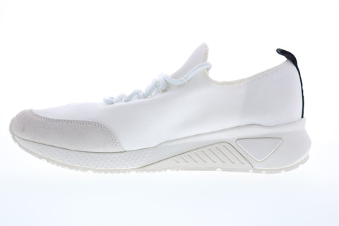 Diesel Skb S-Kby Stripe Mens White Canvas Lace Up Lifestyle Sneakers Shoes