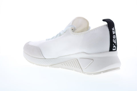 Diesel Skb S-Kby Stripe Mens White Canvas Lace Up Lifestyle Sneakers Shoes