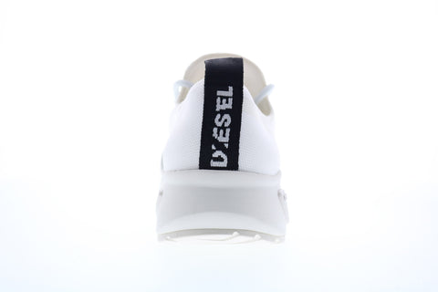 Diesel Skb S-Kby Stripe Mens White Canvas Lace Up Lifestyle Sneakers Shoes