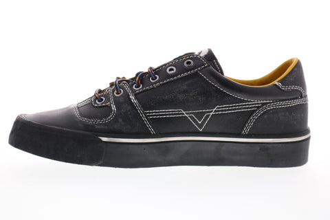 Diesel 355 Flip S-Flip Low Mens Black Leather Lace Up Lifestyle Sneakers Shoes