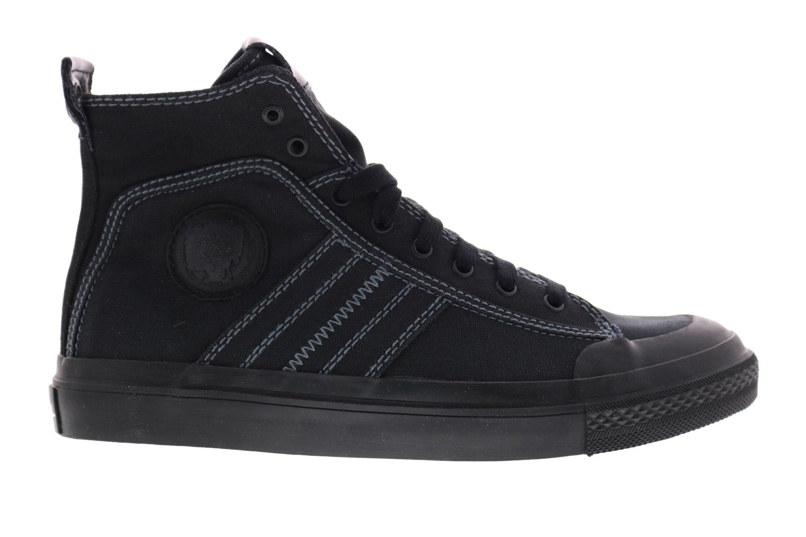 Diesel S-Astico Mid Lace Mens Black Canvas Lace Up Lifestyle Diesel S-Astico Mid Lace Mens Black Canvas Lace Up Lifestyle