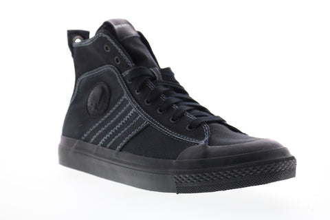Diesel S-Astico Mid Lace Mens Black Canvas Lifestyle Sneakers Shoes