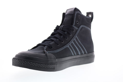 Diesel S-Astico Mid Lace Mens Black Canvas Lace Up Lifestyle Sneakers Shoes
