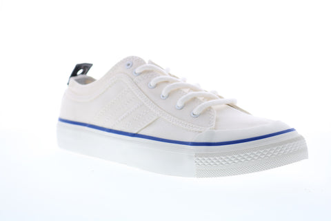 Diesel S-Astico Lc Logo Mens White Canvas Lace Up Lifestyle Sneakers Shoes