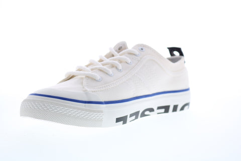 Diesel S-Astico Lc Logo Mens White Canvas Lace Up Lifestyle Sneakers Shoes