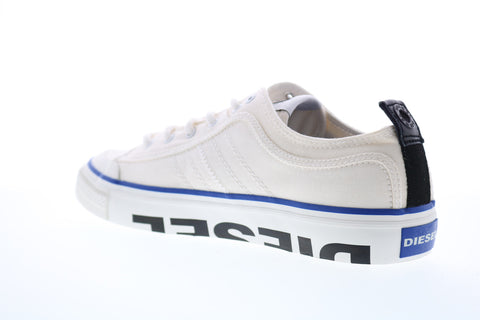 Diesel S-Astico Lc Logo Mens White Canvas Lace Up Lifestyle Sneakers Shoes