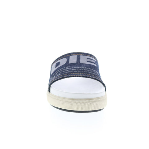 Diesel Sa-Grand Slide Mens Blue Canvas Slip On Slides Sandals Shoes