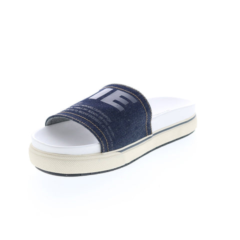 Diesel Sa-Grand Slide Mens Blue Canvas Slip On Slides Sandals Shoes