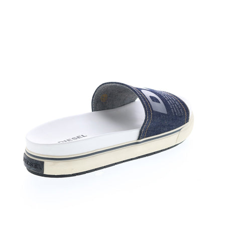 Diesel Sa-Grand Slide Mens Blue Canvas Slip On Slides Sandals Shoes