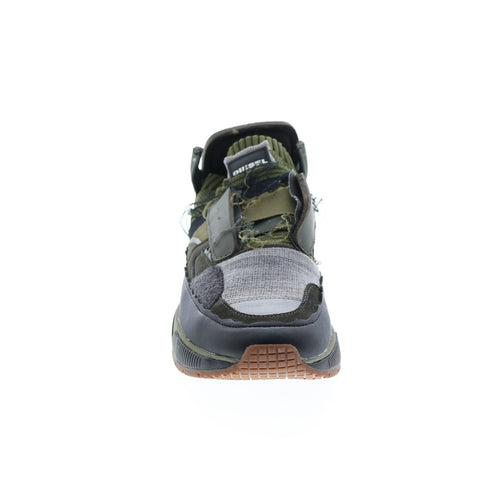 Diesel S-Brentha Dec Mens Green Leather Slip On Lifestyle Sneakers Shoes