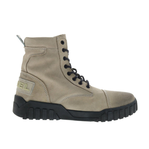 Diesel H-Rua AM Mens Gray Suede Lace Up Lifestyle Sneakers Shoes