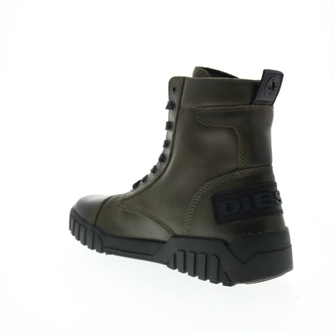 Diesel Le Rua H-Rua AM Mens Green Leather Lace Up Lifestyle Sneakers Shoes