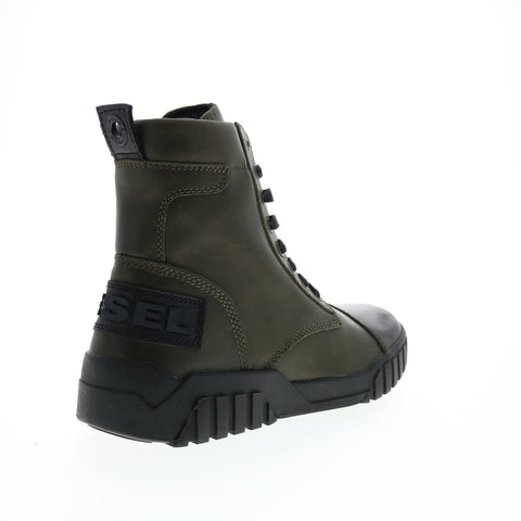 Diesel Le Rua H-Rua AM Mens Green Leather Lace Up Lifestyle Sneakers Shoes