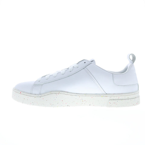 Diesel S-Clever Low Lace Mens White Leather Lifestyle Sneakers Shoes