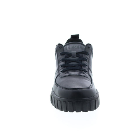 Diesel Le Rua S-Rua Low Mens Black Leather Lace Up Lifestyle Sneakers Shoes