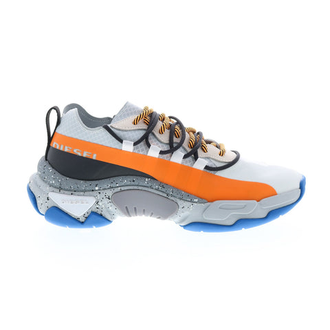 Diesel S-Kipper Band Mens White Canvas Lace Up Lifestyle Sneakers Shoes