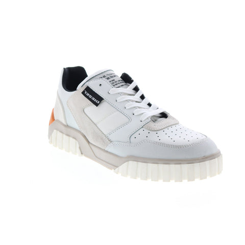 Diesel Le Rua S-Rua Low90 Mens White Leather Lace Up Lifestyle Sneakers Shoes