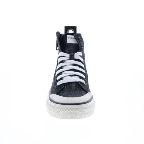 Diesel S-Astico Mid Zip W Womens Black Canvas Lifestyle Sneakers Shoes