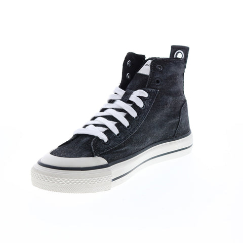 Diesel S-Astico Mid Zip W Womens Black Canvas Lifestyle Sneakers Shoes