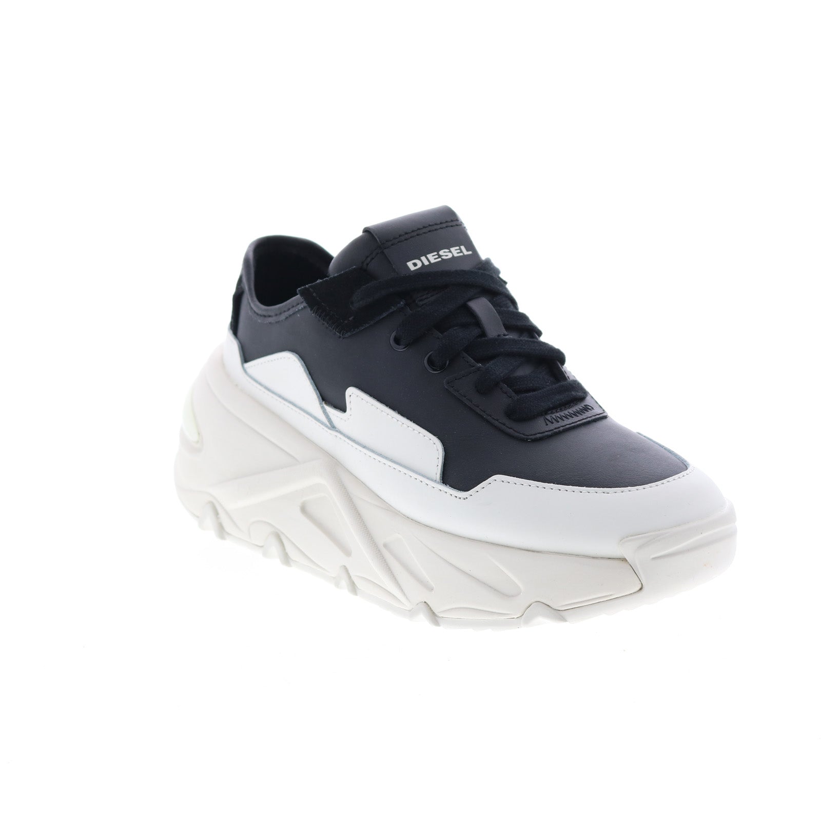 【美品】DIESEL 厚底スニーカー S-HERBY LC　ローカット　現行タグ Diesel S-Herby Lc Womens Black Leather Lace Up Lifestyle Sneakers