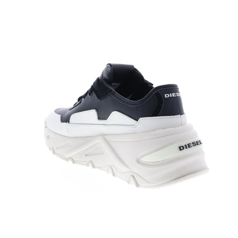 Diesel S-Herby Lc Womens Black Leather Lace Up Lifestyle Sneakers Shoes