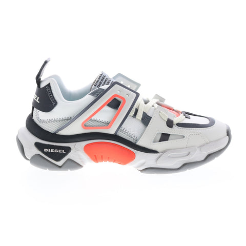 Diesel S-Kipper Low Trek II Mens White Leather Lifestyle Sneakers Shoes