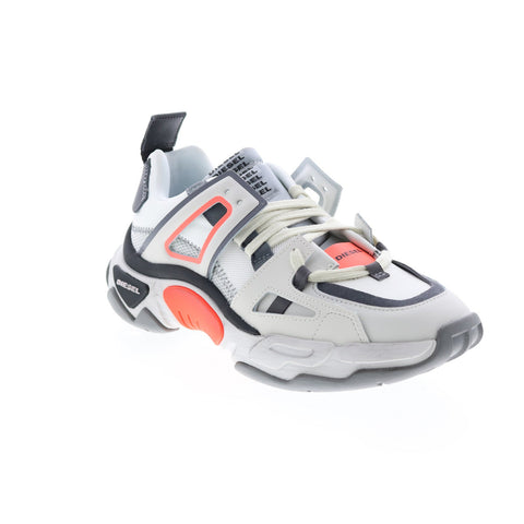 Diesel S-Kipper Low Trek II Mens White Leather Lifestyle Sneakers Shoes