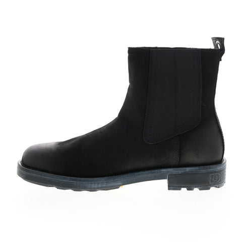 Diesel D-Throuper Y02476-PS066-T8013 Mens Black Leather Casual Dress Boots