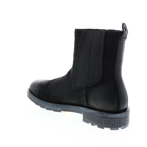 Diesel D-Throuper Y02476-PS066-T8013 Mens Black Leather Casual Dress Boots