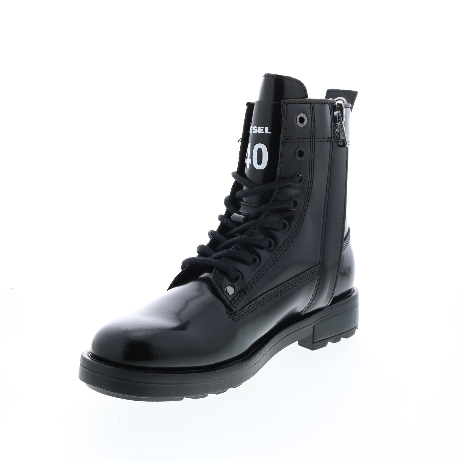 Diesel D-Throuper DBB ZC Mens Black Patent Leather Casual Dress 
